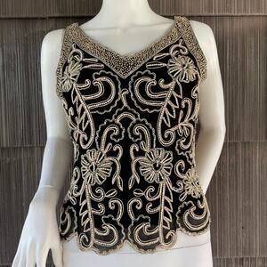 🔥Vintage JKARA Beaded Art Deco Gatsby Roaring Twenties Era Style Jazz Party Top